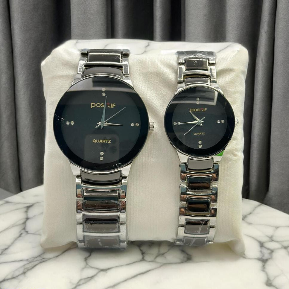 "POSLIF couple quartz watch set"
